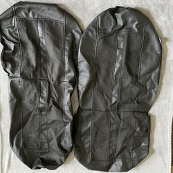 ProElite Black Low Back Faux Leather Seat Cover Set 2 Piece