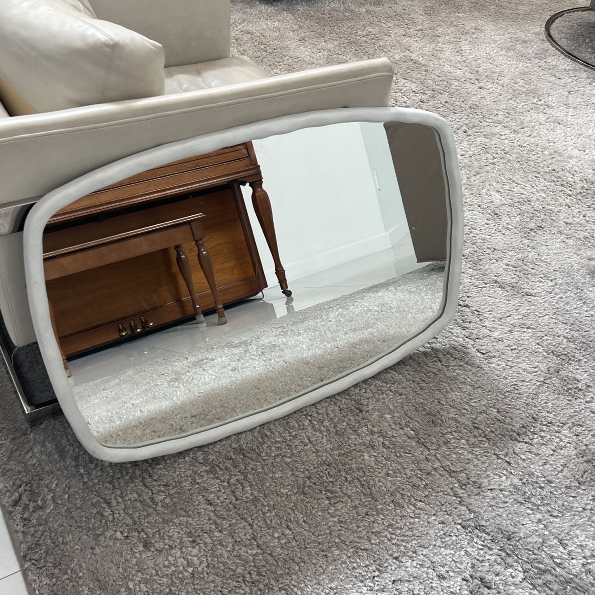 CB2 White Plaster Mirror Brand new