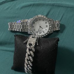 Cuban Link And Watch Set