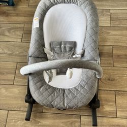 Baby Delight Aura Deluxe | Portable Baby Bouncer for Infants | Baby Rocker | Quilted Charcoal Tweed