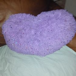 Large Purple Plush Pillow With Sparkles