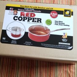 Non stick pot 2.5qt pot with steamer and lid