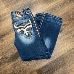 Mens Exclusive Rock Revival Delicioso Boot Stretch Jean