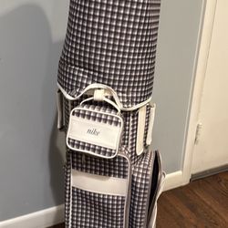 Nike Brassie Ladies Golf Cart Bag & Matching Tote Set - Vintage Houndstooth Plaid - Rare