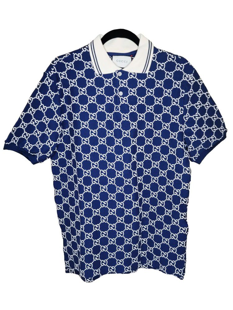 Gucci GG Supreme Logo embroidered Polo Shirt 