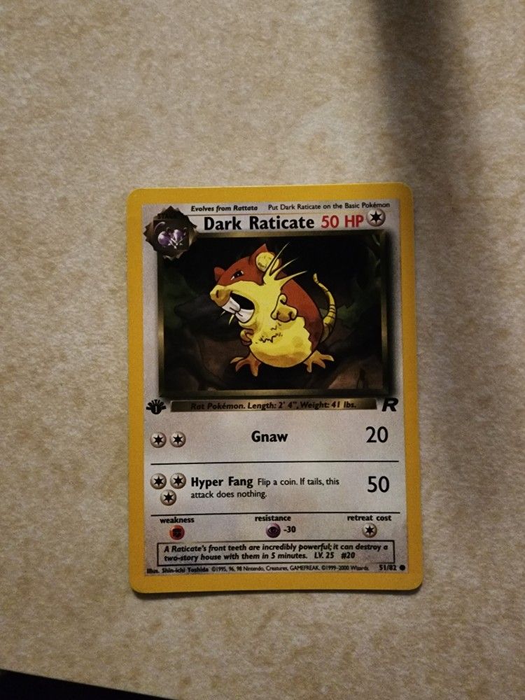 Pokemon First Edition Dark Raticate 51/82