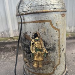 Antique Asian  Tea Canister Lamp