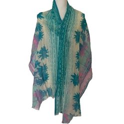 New American Eagle Woman’s Blue/Pink  Scarf Small Fringe, 23x74
