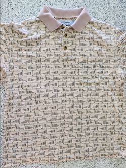 Vintage Michael Austin Golf polo shirt featuring an all-over golf club pattern
