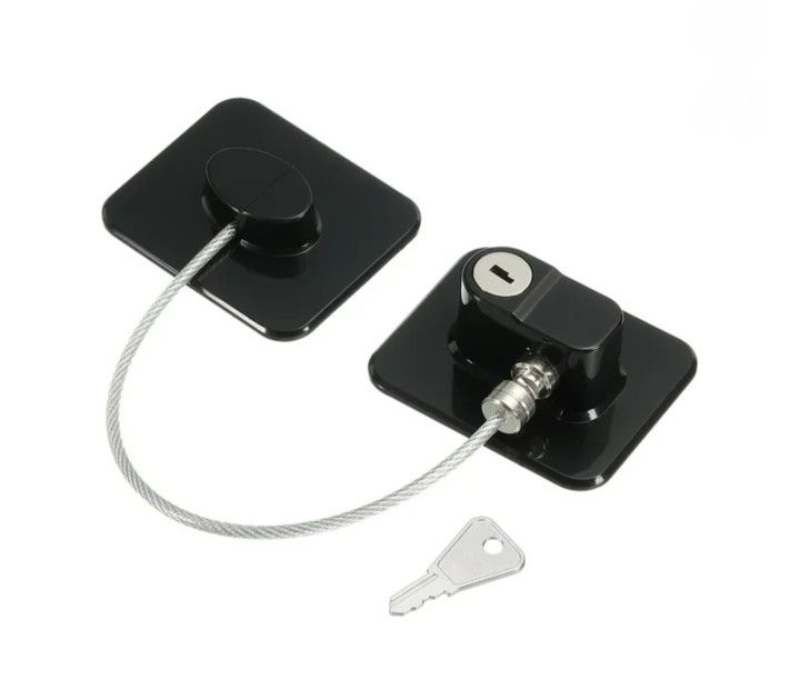 Adhesive Refrigerator Lock Keyed Rectangular Steel String Length: 170mm / 6.69 inches Total Length: 257mm / 10.11 inches