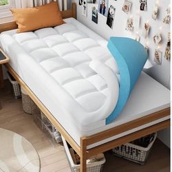 TWIN 3”Cooling Memory Foam Mattress Topper-2”Gel Foam 1” Bamboo Pillow Top Cover $40 Firm