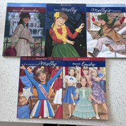 Set Of 5 American Girl Doll Paperback Books:  Molly, Samantha And Emily