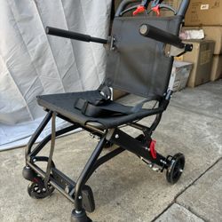 Lightweight Elderly  Foldable Transport Wheelchair   w/ Handbrakes, Up To 200lbs