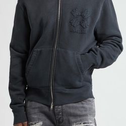 MA Quad Appliqué Cotton Zip-Up Hoodie AMIRI size M