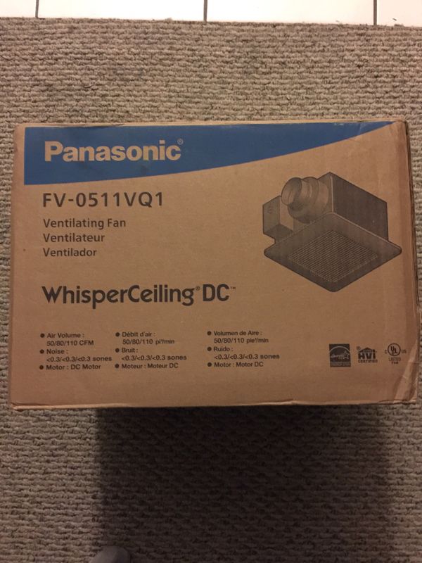 New Panasonic Whisper Ceiling Dc Ventilation Fan Fv 0511vq1 For Sale In Upland Ca Offerup