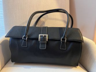 Preston & York leather executive tote in black