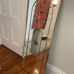 1980s Art Gold Mirror