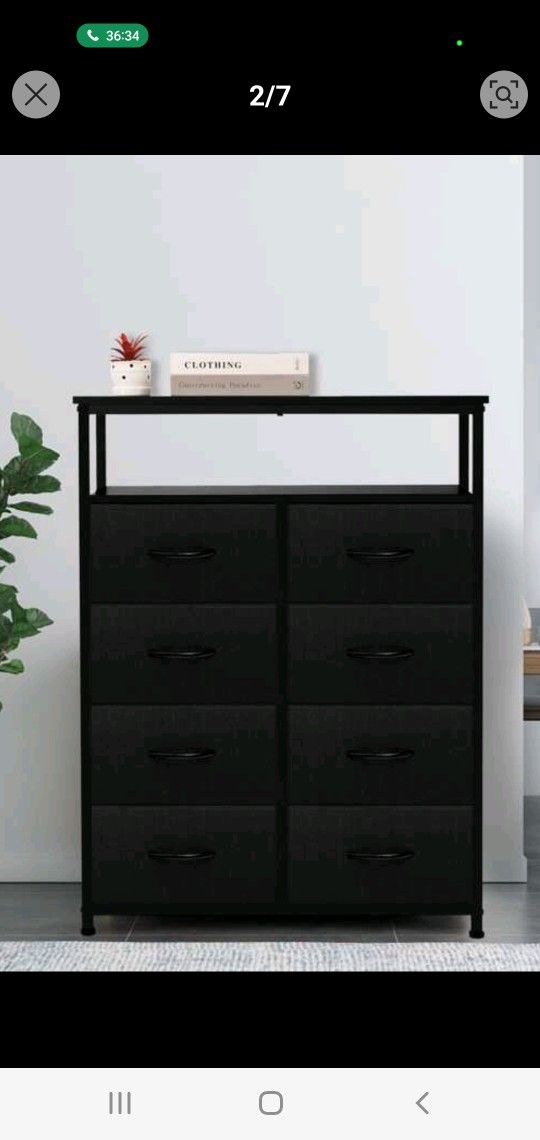 8Drawers Dresser with Shelf, Tall Storage Organizer Unit for Bedroom