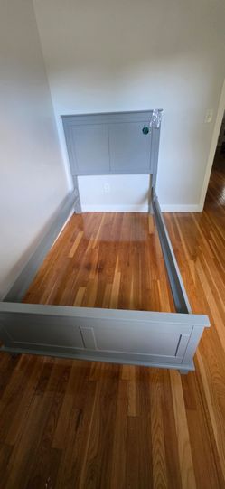 Twin size bed frame with box spring