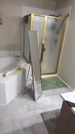 Tall Freestanding Floor Mirror Silver Frame
