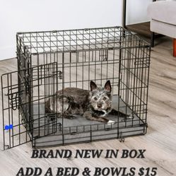NEW!! 24" Dog Crate 2 Door Foldable Portable Puppy Dog Cat Cage 