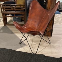 Stunning Leather Wing Chair