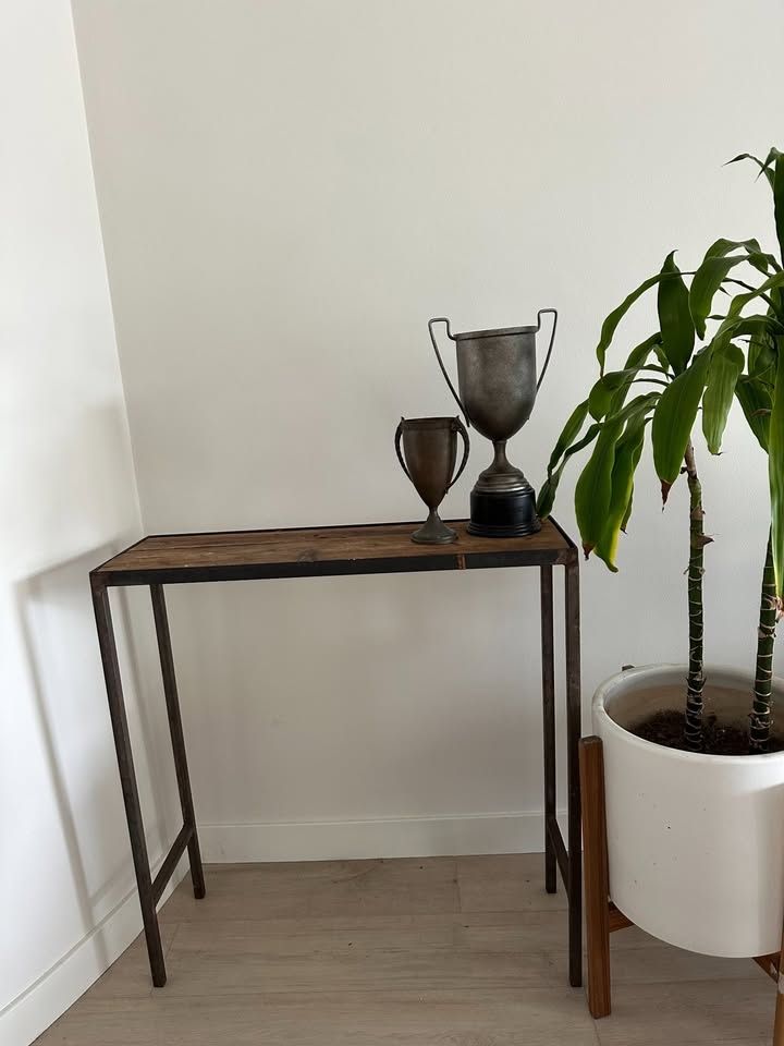 Wood And Metal Console Table
