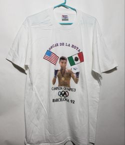VINTAGE OSCAR DE LA HOYA  AMPEON OLIMPICO BARCELONA 1992 NEW NO TAGS  ADULT SIZE LARGE  AND  XL