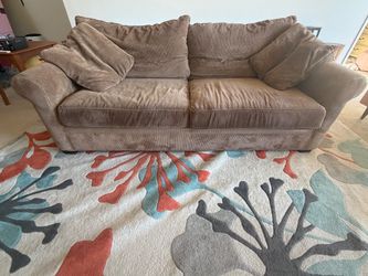 FREE Oversized Brown Corduroy Sofa ā Deep & Comfortable
