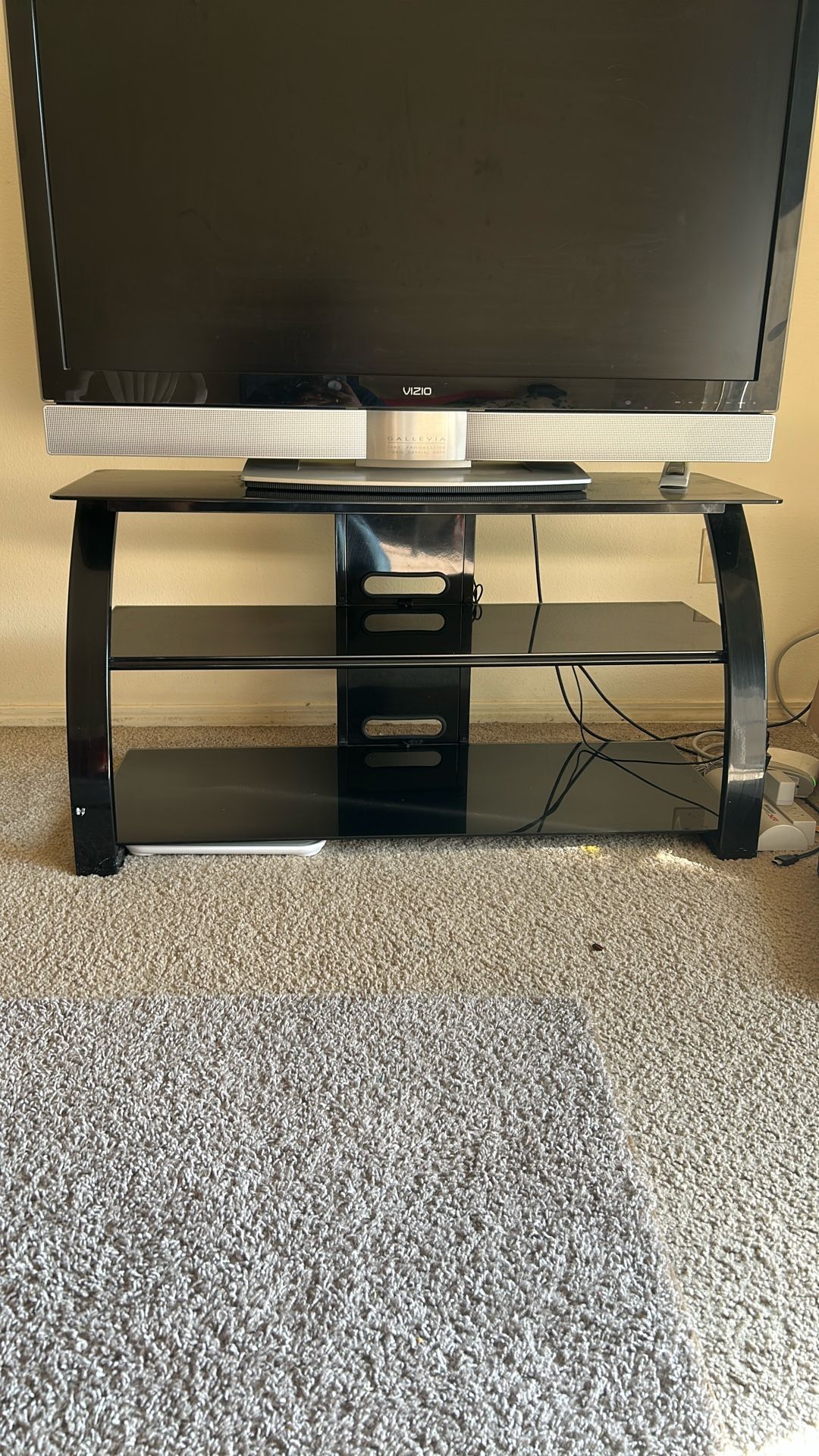 Glass TV Stand Black Color