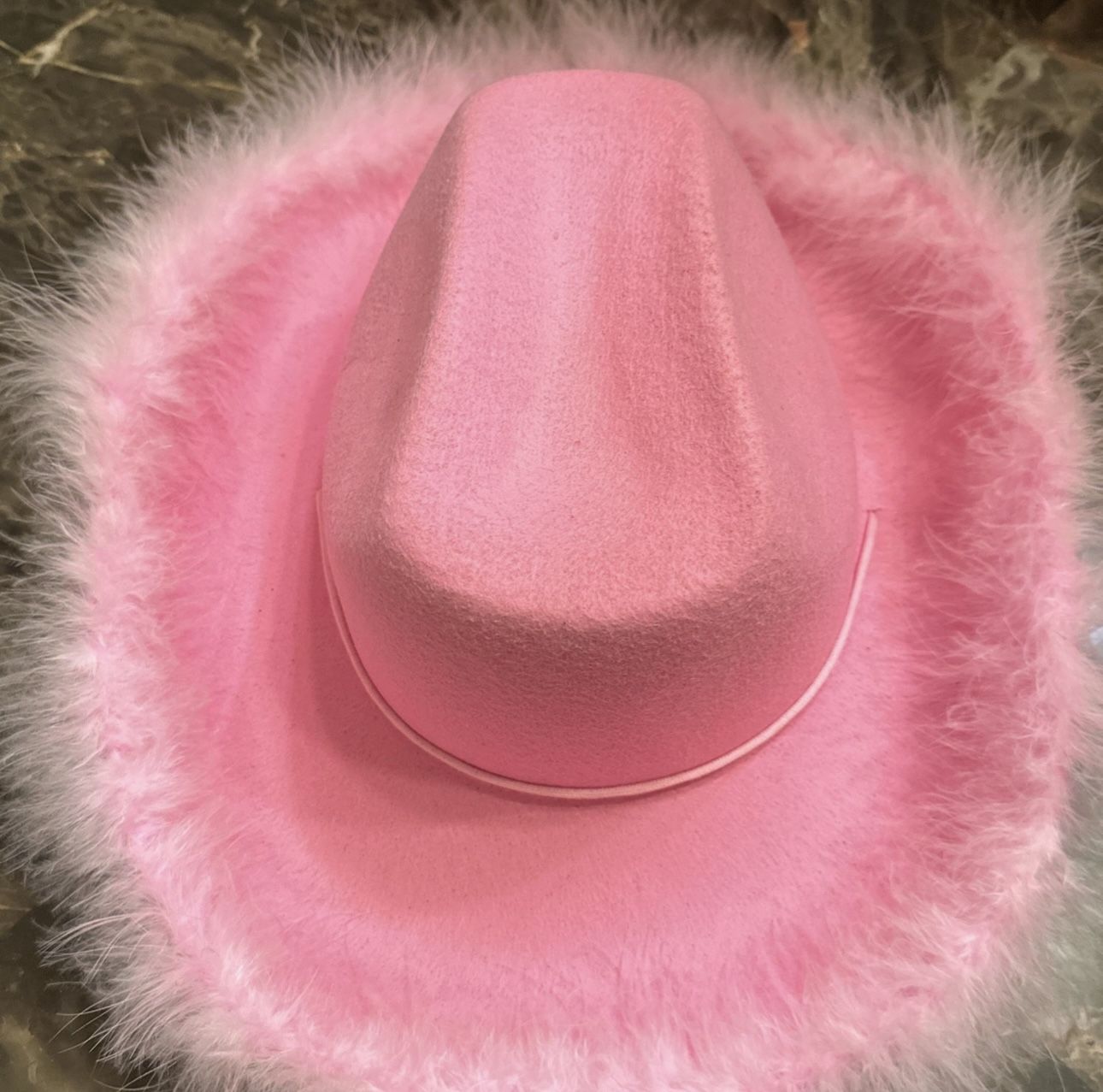 Pink Cowgirl Hat With Feather Boa