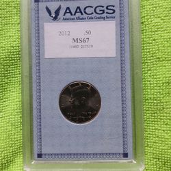 2012 MS 67 Kennedy Half Dollar