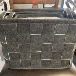 Set Of 3 Felt Baskets
