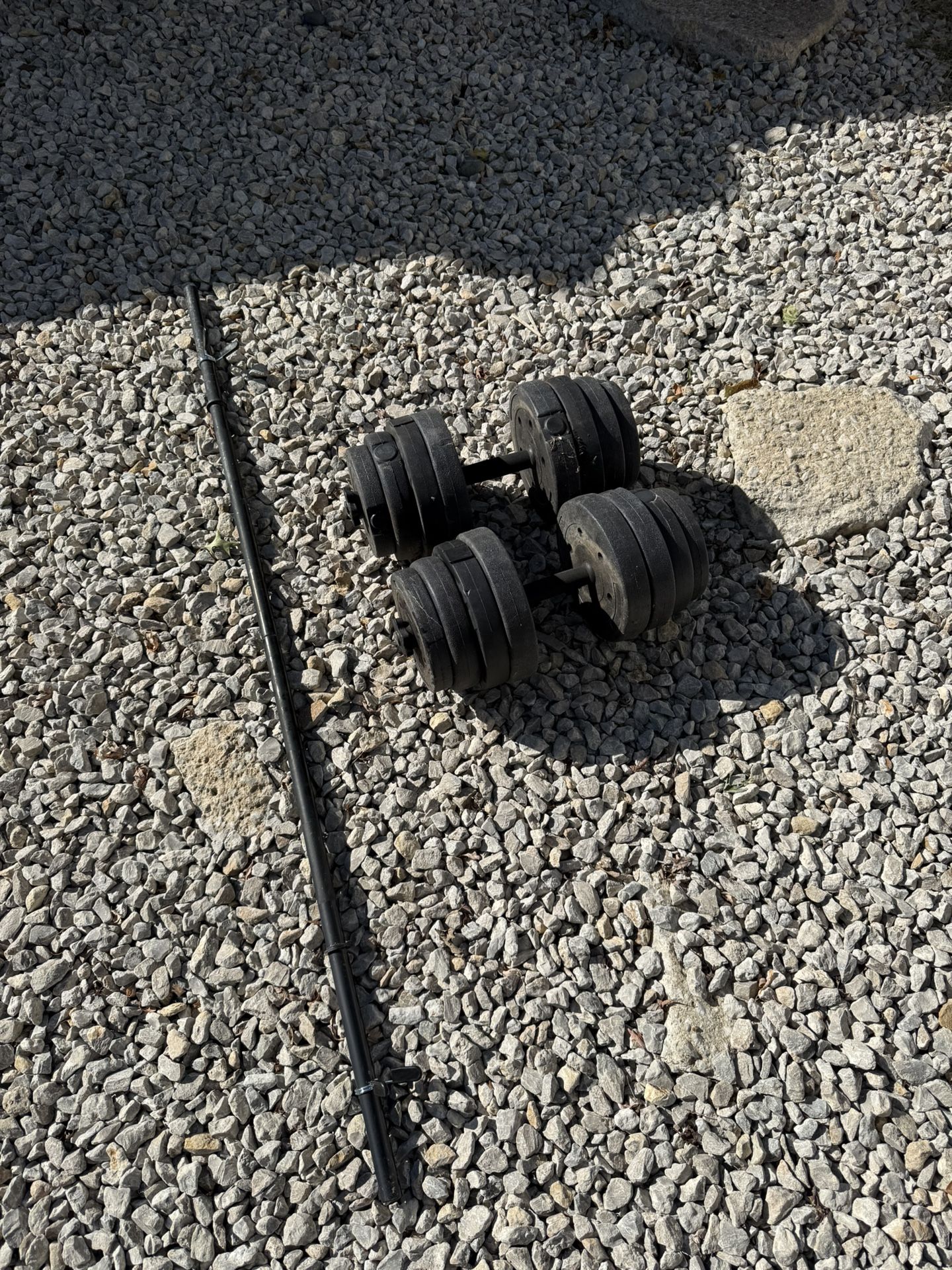 1” Vinyl Weight Set 30LB Adjustable Dumbbell Pair - Bar Included