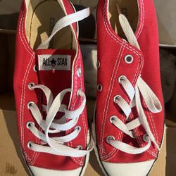 Red Converse Fits Size 6 Woman's 