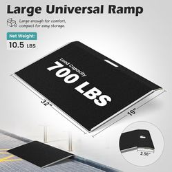 New in Box Portable Aluminum Threshold Ramp 32” X 19” 700 LBS Capacity