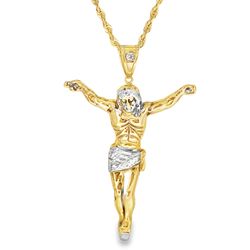 10k Yellow Gold Jesus Charm Necklace 