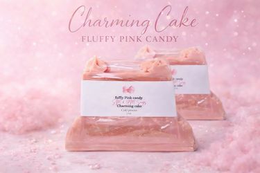 Charming cake fuffly Pink candy handmade soap/Pastel encantador con jabón de caramelo rosa