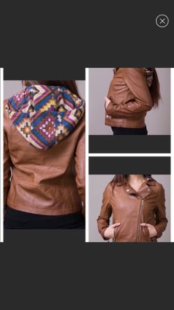 NWT Blu Pepper Brown Faux Leather Aztec Jacket M