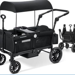 ELEMARA Foldable Wagon Stroller, Stroller Wagon for 2 Kids