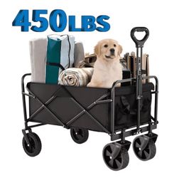 New 450 lbs Capacity Wagon with Collapsible, Foldable, All-Terrain Wheels