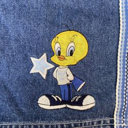 Vintage Looney Tunes Tweety Denim Cargo Skirt