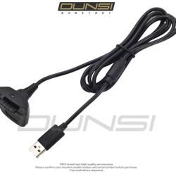 Black USB Charging Cable Wire Replacement Charger Compatible with Xbox 360 / Xbox 360 Slim Wire Less Game Controllers Charge and Play Kit
