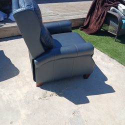 Blue Recliner Leather Sofa 