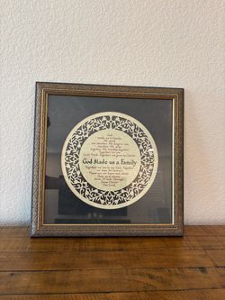 God Made Us a Family Framed Wall Art