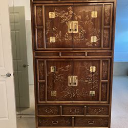 Vintage Drexel Heritage Dynasty Collection Tall Dresser/TV Cabinet, Side Tables & Headboard