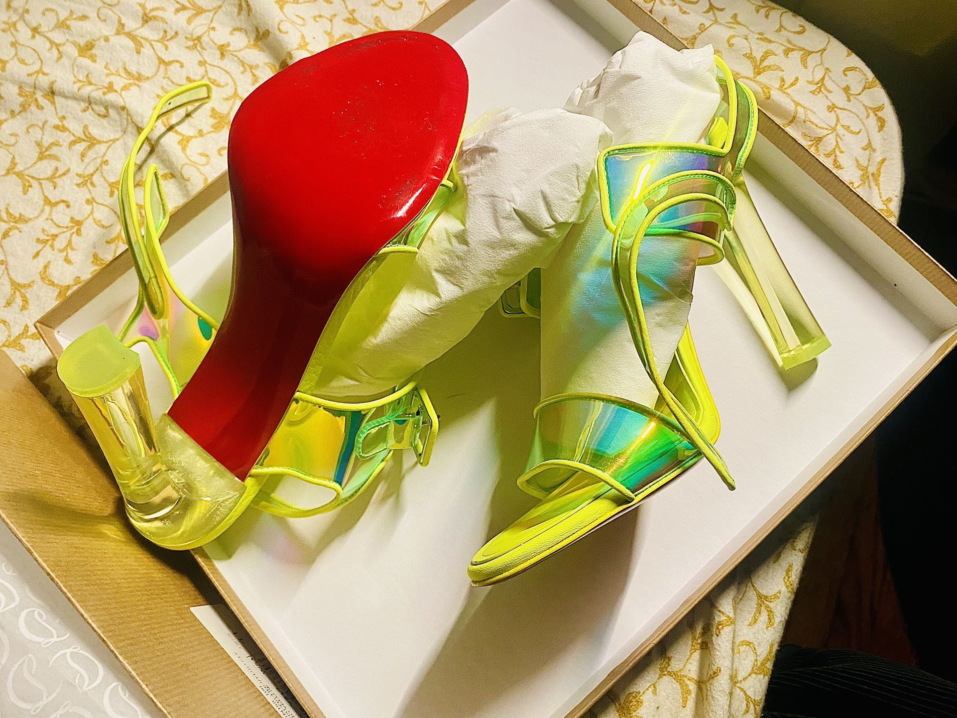 New Christian Louboutin Neon Green High Heels!