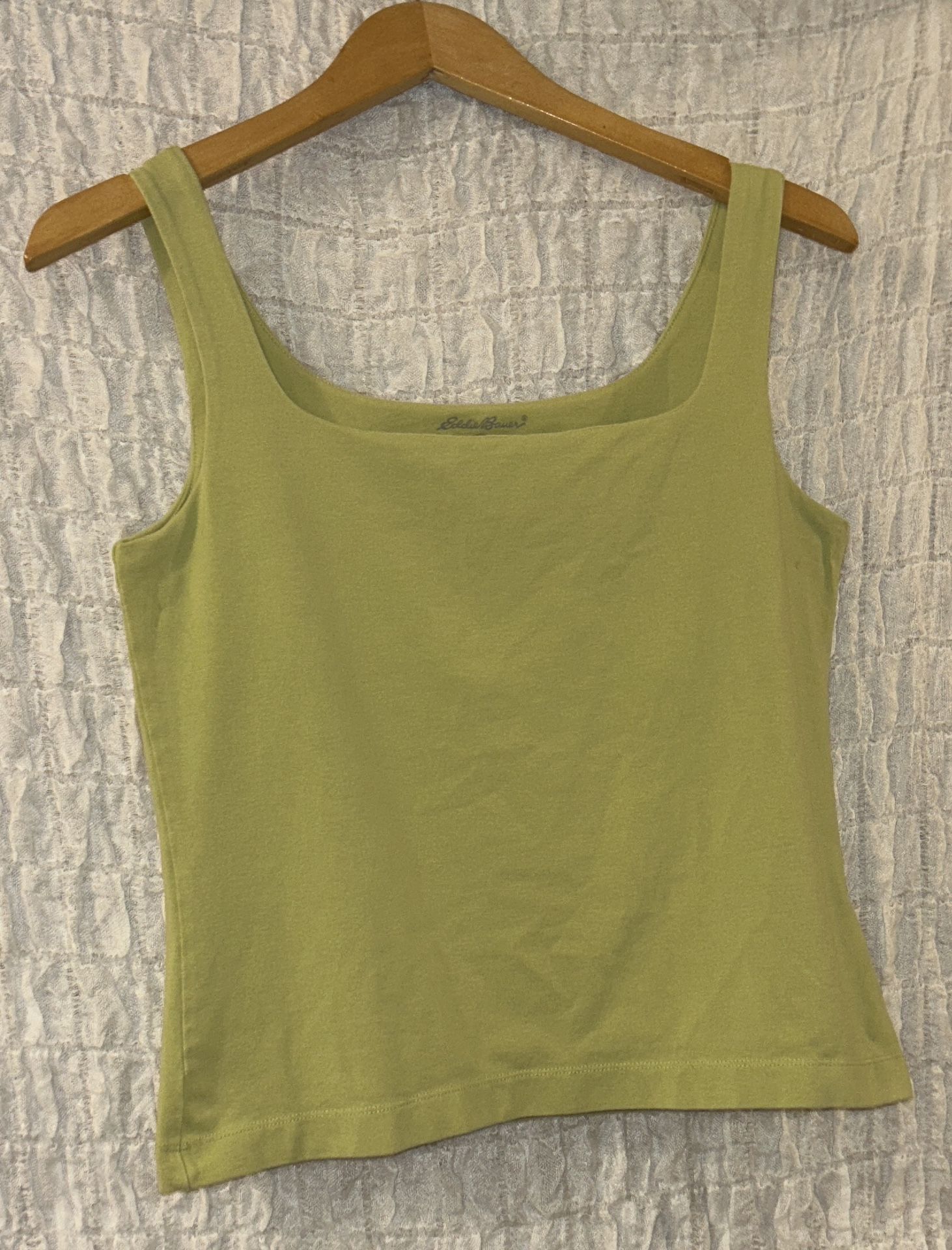 Eddie Bauer: Green Tank Top, Shelf Bra, Size: Medium