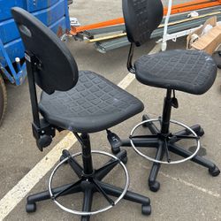 Set Of 2 Drafting Chairs. Adjusting Bar Chairs
