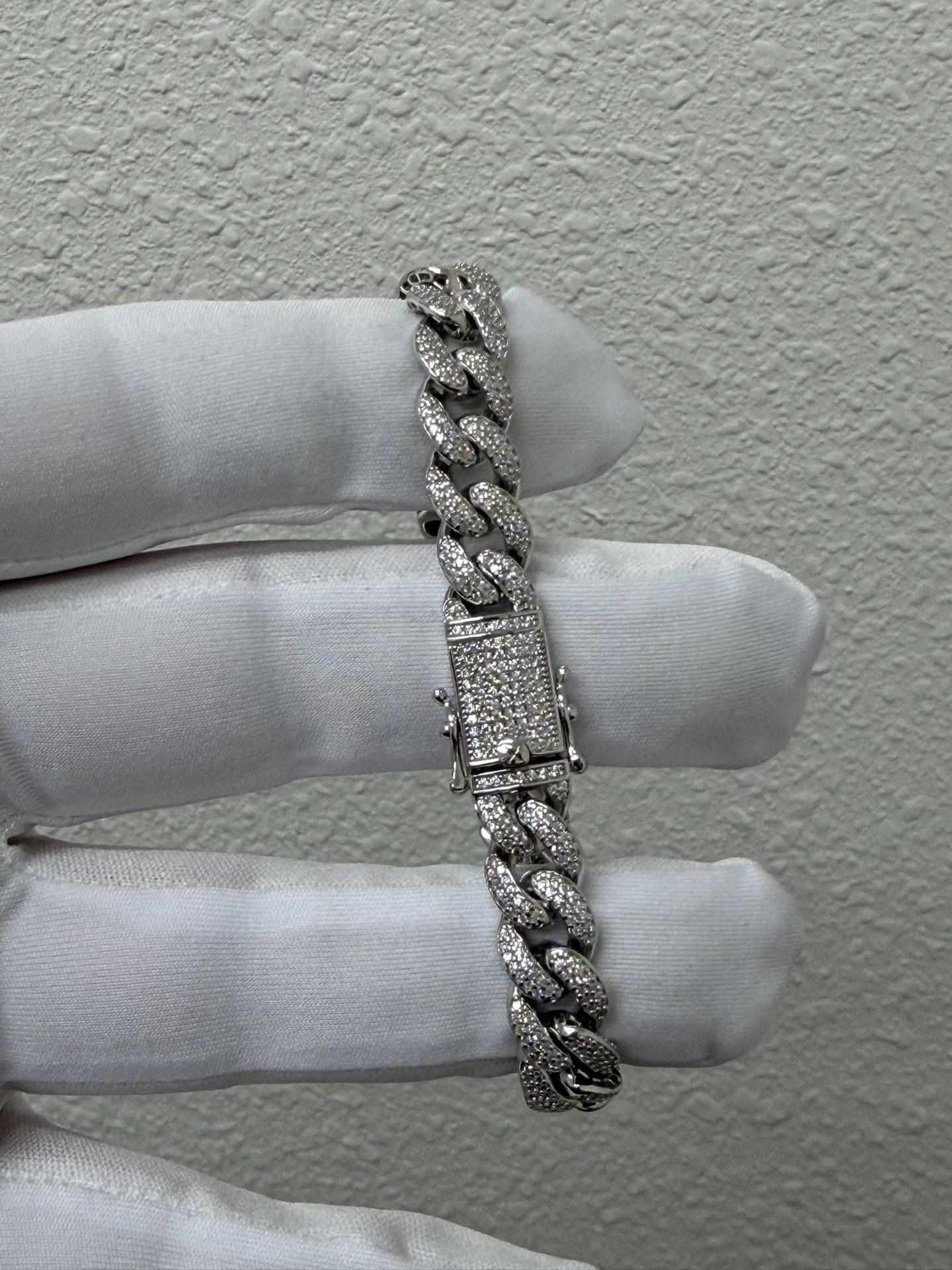 7”/8” 925 Silver And Moissanite Miami Cuban